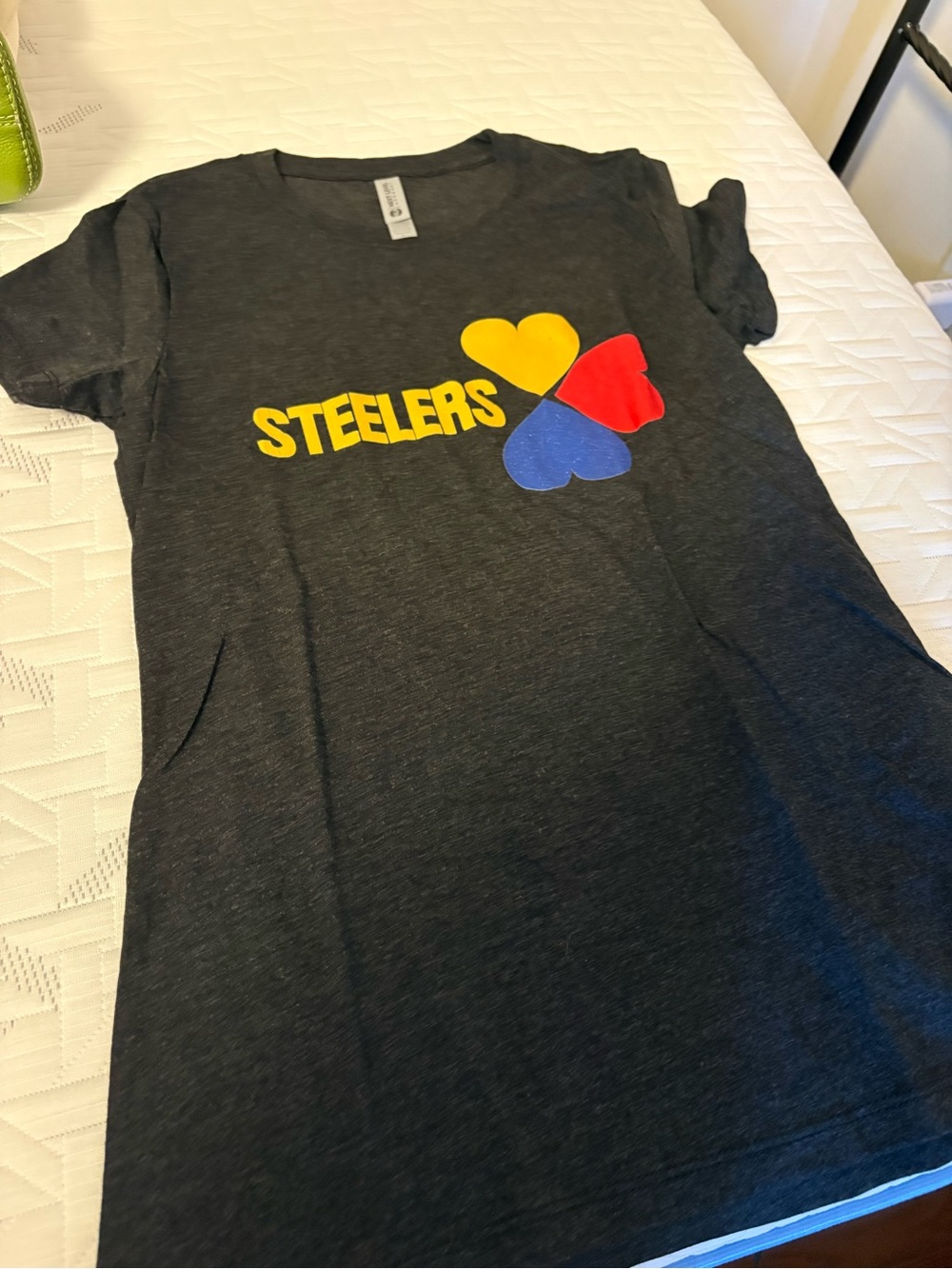 Pittsburgh Steelers Womens Charcoal Logo Tee